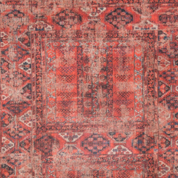 HomeRoots 9' X 13' Red Oriental Area Rug - Timeless Elegance with Non-Skid Backing for Stylish Home Decor 548508