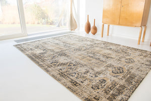 Homeroots 8' X 11' Brown Oriental Non Skid Area Rug  100% Pet 548512