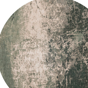 HomeRoots 3' Beige and Green Abstract Area Rug – Stylish Non-Skid Design for Entryways and Small Spaces 5' Round 548520