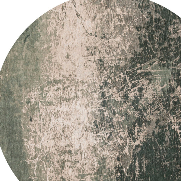HomeRoots 3' Beige and Green Abstract Area Rug – Stylish Non-Skid Design for Entryways and Small Spaces 5' Round 548520