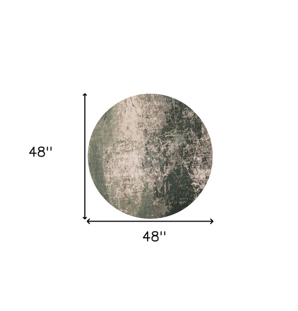 HomeRoots 3' Beige and Green Abstract Area Rug – Stylish Non-Skid Design for Entryways and Small Spaces 5' Round 548520