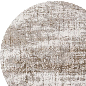 HomeRoots 3' Gray and Beige Abstract Non-Skid Area Rug – Modern Accent for High-Traffic Spaces, Easy Care 5' Round 548528