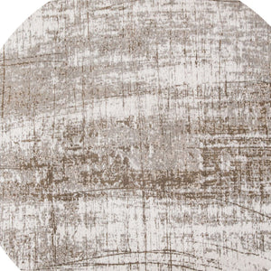 HomeRoots 3' Gray and Beige Abstract Non-Skid Area Rug – Modern Accent for High-Traffic Spaces, Easy Care 8' Round 548529