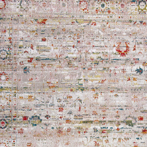 Homeroots 5' X 7' White Oriental Non Skid Area Rug  100% Pet 548535