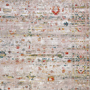 Homeroots 6' X 8' White Oriental Non Skid Area Rug  100% Pet 548536