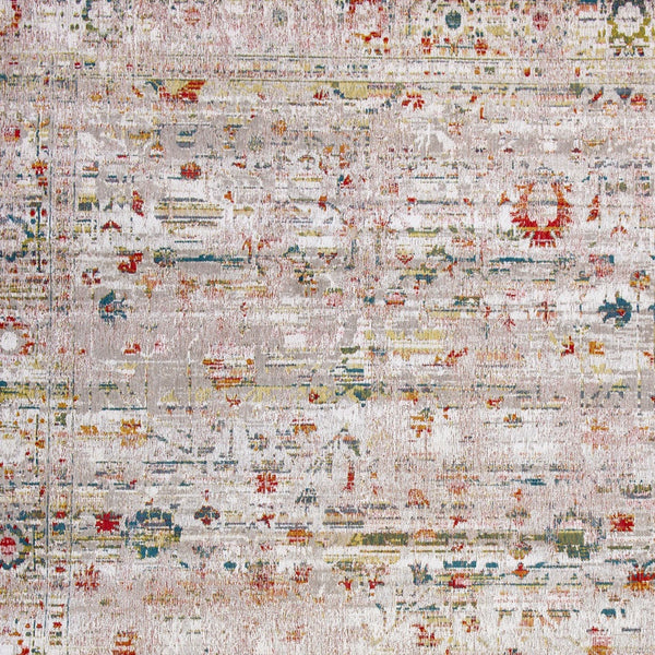 Homeroots 7' X 9' White Oriental Non Skid Area Rug  100% Pet 548537