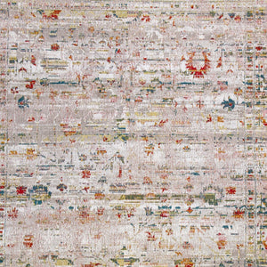 Homeroots 8' X 11' White Oriental Non Skid Area Rug  100% Pet 548538