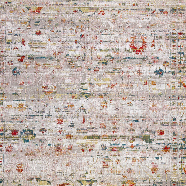 Homeroots 8' X 11' White Oriental Non Skid Area Rug  100% Pet 548538