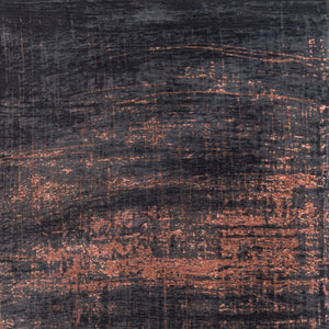 HomeRoots 3'' Black and Gold Abstract Non-Skid Area Rug - Stylish, Durable Design for Modern Spaces and Entryways 5' X 7' 548541