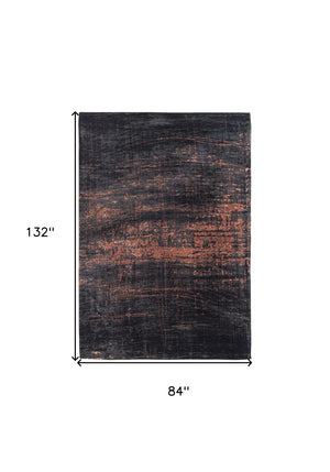 HomeRoots 3'' Black and Gold Abstract Non-Skid Area Rug - Stylish, Durable Design for Modern Spaces and Entryways 8' X 11' 548544