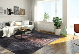 HomeRoots 3'' Black and Gold Abstract Non-Skid Area Rug - Stylish, Durable Design for Modern Spaces and Entryways 8' Round 548547