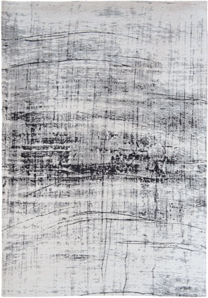 Homeroots 7' X 9' Black And White Abstract Non Skid Area Rug  100% Pet 548551