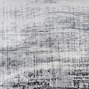 HomeRoots 9' X 13' Modern Black and White Abstract Area Rug with Non-Skid Backing for High-Traffic Spaces 548553