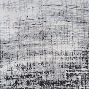 Homeroots 5' Black And White Round Abstract Non Skid Area Rug  100% Pet 548554