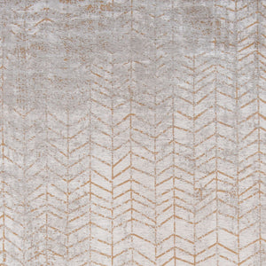 Homeroots 6' X 8' Gray And Yellow Chevron Non Skid Area Rug  100% Pet 548558