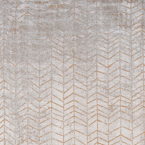 Homeroots 7' X 9' Gray And Yellow Chevron Non Skid Area Rug  100% Pet 548559