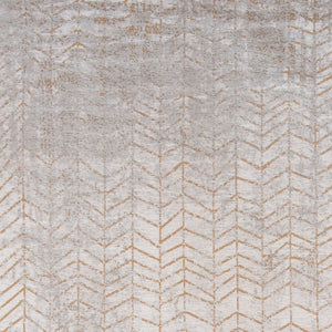 HomeRoots 9' Gray and Yellow Chevron Non-Skid Area Rug - Modern, Low-Profile Design for High-Traffic Spaces 548561