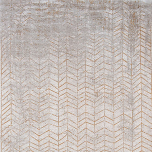 HomeRoots 9' Gray and Yellow Chevron Non-Skid Area Rug - Modern, Low-Profile Design for High-Traffic Spaces 548561