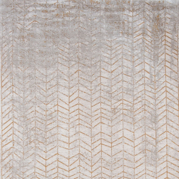 HomeRoots 9' Gray and Yellow Chevron Non-Skid Area Rug - Modern, Low-Profile Design for High-Traffic Spaces 548561