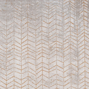 Homeroots 5' Gray And Yellow Round Chevron Non Skid Area Rug  100% Pet 548562