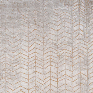 Homeroots 8' Gray And Yellow Round Chevron Non Skid Area Rug  100% Pet 548563