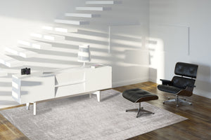 Homeroots 6' X 8' Gray And White Chevron Non Skid Area Rug  100% Pet 548566