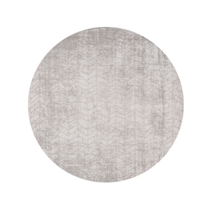 Homeroots 5' Gray And White Round Chevron Non Skid Area Rug  100% Pet 548570