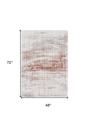 Homeroots 5' X 7' Gray And Yellow Abstract Non Skid Area Rug  100% Pet 548573