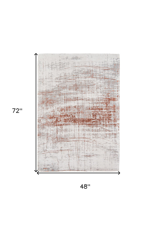 Homeroots 5' X 7' Gray And Yellow Abstract Non Skid Area Rug  100% Pet 548573