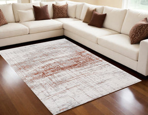 Homeroots 5' X 7' Gray And Yellow Abstract Non Skid Area Rug  100% Pet 548573