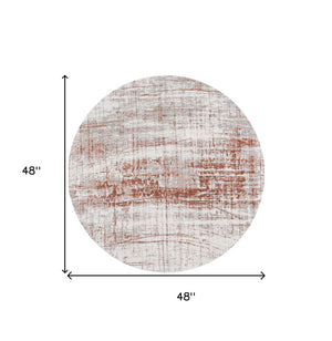 HomeRoots 3' Gray and Yellow Abstract Non-Skid Area Rug - Modern Style for Entryways and High-Traffic Spaces 5' Round 548578