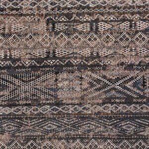 HomeRoots 5' Gray and Beige Oriental Area Rug with Non-Skid Backing - Perfect for High-Traffic Spaces! 5' X 7' 548597