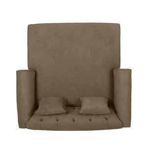 English Elm Christopher Knight Home® - Loveseat Double Chaise Lounge - Elegant Brown Fabric With Button-Tufted Design & Accent Pillows 68104.00AFBRN_68104.00BFBRN