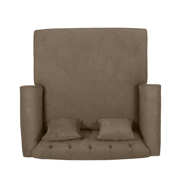 English Elm Christopher Knight Home® - Loveseat Double Chaise Lounge - Elegant Brown Fabric With Button-Tufted Design & Accent Pillows 68104.00AFBRN_68104.00BFBRN
