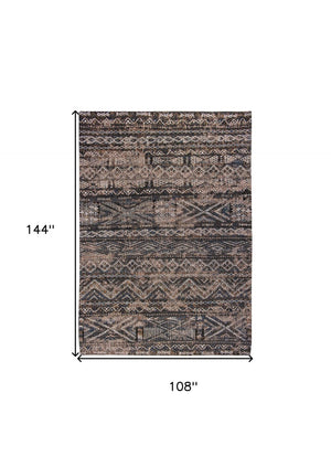 HomeRoots 9' X 13' Gray and Beige Non-Skid Oriental Area Rug - Elegant Design for Safe, Stylish Spaces! 548601