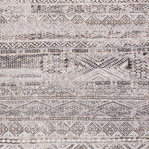 Homeroots 7' X 9' Gray And White Oriental Non Skid Area Rug  100% Pet 548604