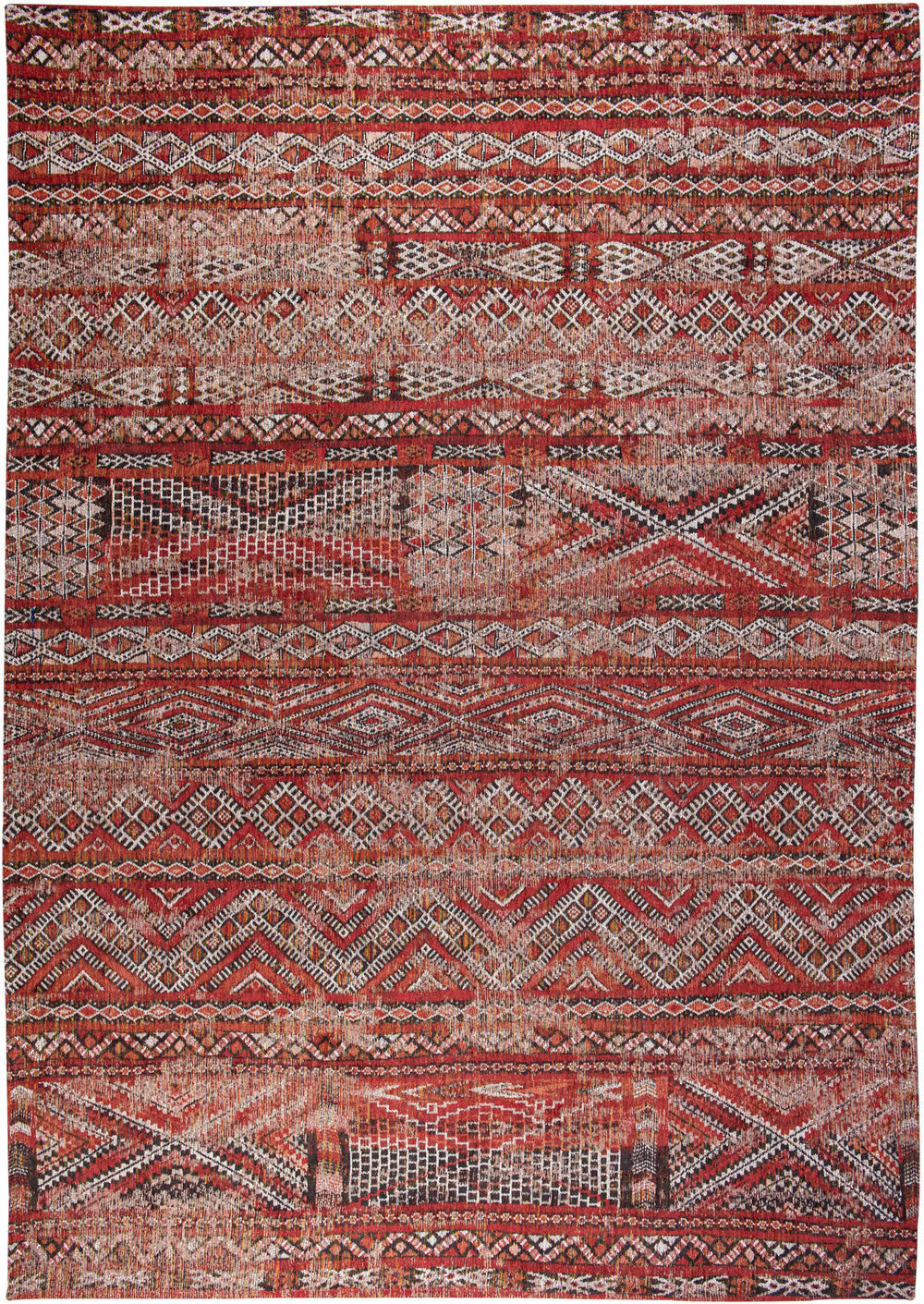 Homeroots 7' X 9' Red And Gray Oriental Non Skid Area Rug  100% Pet 548609