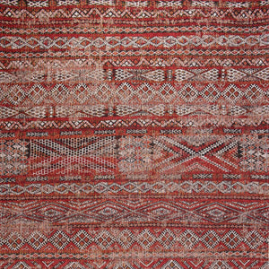 Homeroots 7' X 9' Red And Gray Oriental Non Skid Area Rug  100% Pet 548609