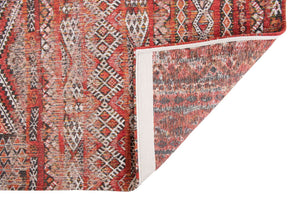 HomeRoots 9' Classic Red and Gray Oriental Non-Skid Area Rug - Timeless Design for High-Traffic Spaces 548611