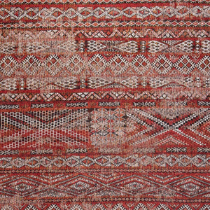 HomeRoots 9' Classic Red and Gray Oriental Non-Skid Area Rug - Timeless Design for High-Traffic Spaces 548611