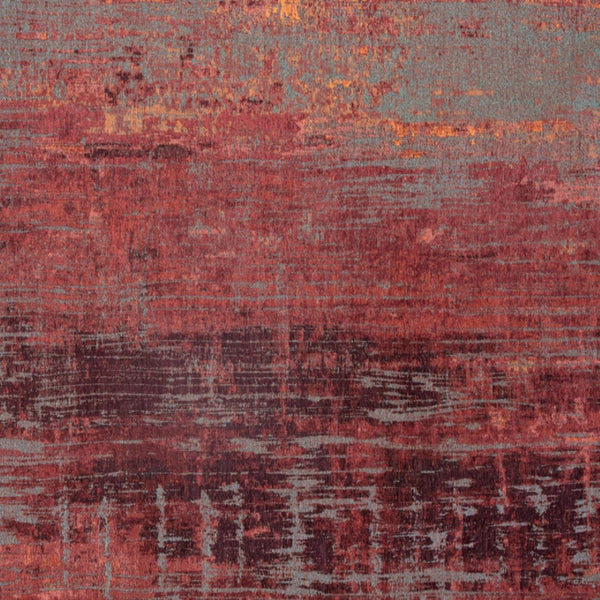 HomeRoots 3' Abstract Red and Gray Non-Skid Area Rug - Modern Style for High-Traffic Spaces and Easy Care 3' X 5' 548612