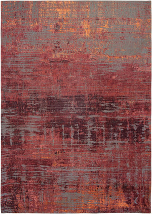 HomeRoots 9' Abstract Red and Gray Non-Skid Area Rug - Modern Style, Low-Pile Comfort for High-Traffic Spaces 548617