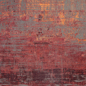 HomeRoots 9' Abstract Red and Gray Non-Skid Area Rug - Modern Style, Low-Pile Comfort for High-Traffic Spaces 548617