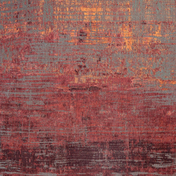 HomeRoots 9' Abstract Red and Gray Non-Skid Area Rug - Modern Style, Low-Pile Comfort for High-Traffic Spaces 548617