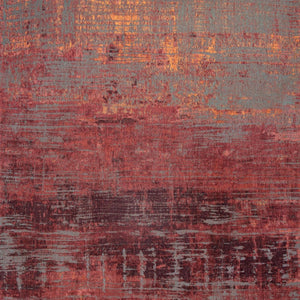 HomeRoots 9' Abstract Red and Gray Non-Skid Area Rug - Modern Style, Low-Pile Comfort for High-Traffic Spaces 548617