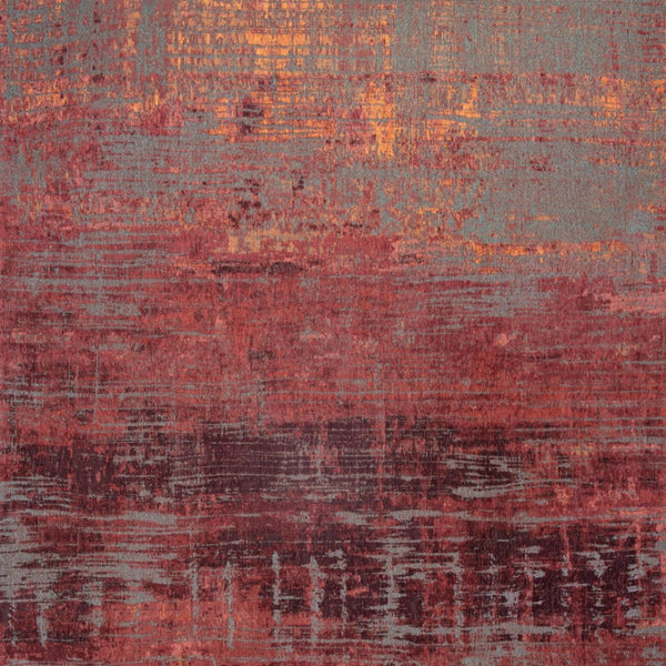 HomeRoots 9' Abstract Red and Gray Non-Skid Area Rug - Modern Style, Low-Pile Comfort for High-Traffic Spaces 548617