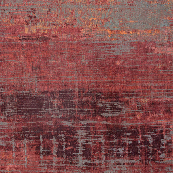 Homeroots 5' Red And Gray Round Abstract Non Skid Area Rug  100% Pet 548618