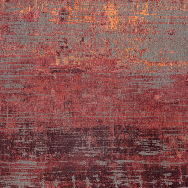 HomeRoots 3' Abstract Red and Gray Non-Skid Area Rug - Modern Style for High-Traffic Spaces and Easy Care 8' Round 548619