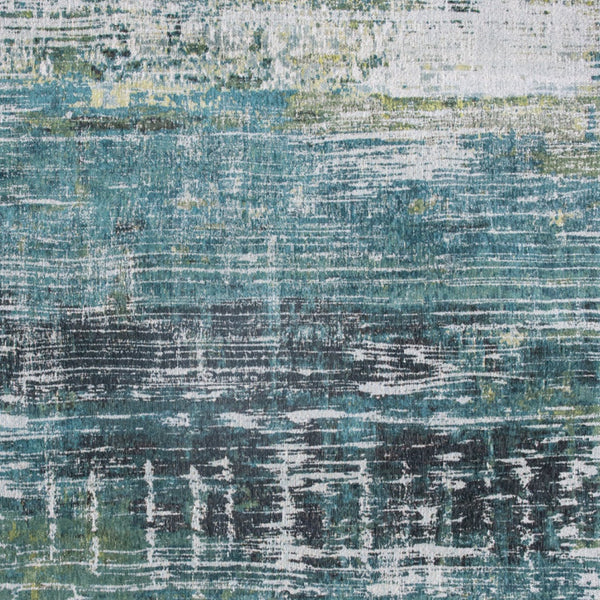 Homeroots 6' X 8' Blue And Green Abstract Non Skid Area Rug  100% Pet 548621