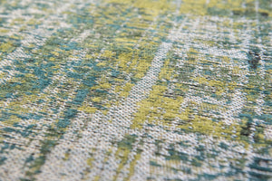 HomeRoots 5' Blue and Green Abstract Area Rug with Non-Skid Backing for Safe and Stylish Home Décor 7' X 9' 548622